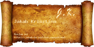 Jakab Krisztina névjegykártya